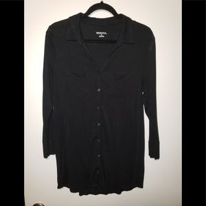 cotton black button up